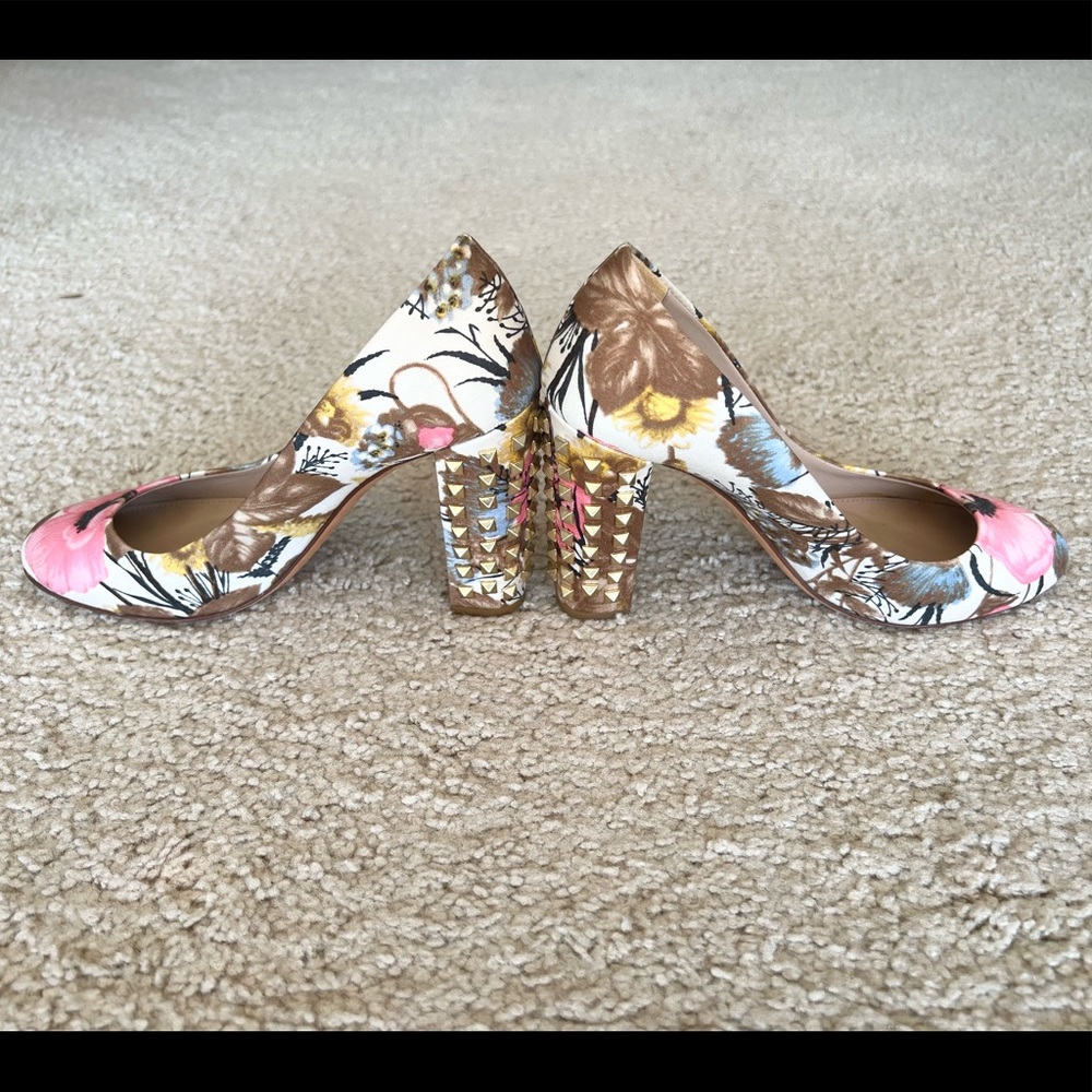 Rare J.Crew floral print block heels